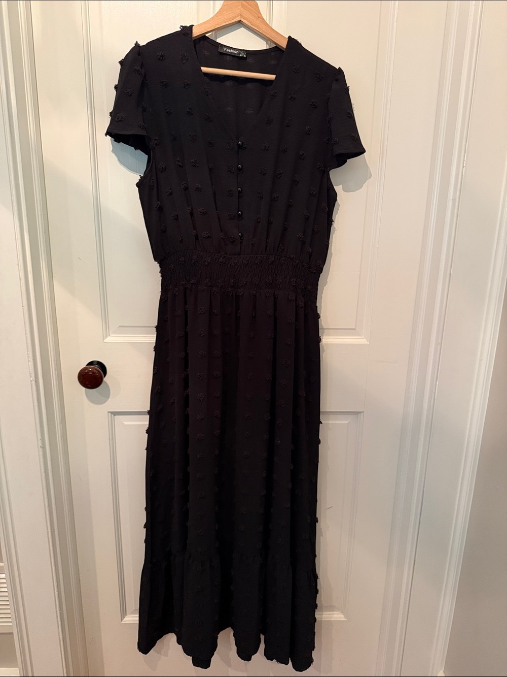 Amazon Black Textured Maxi Dress